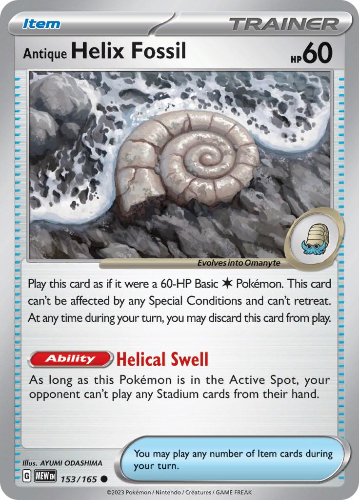 Helix Fossil 153/165 Scarlet + Violet 151 - Near Mint / Mint