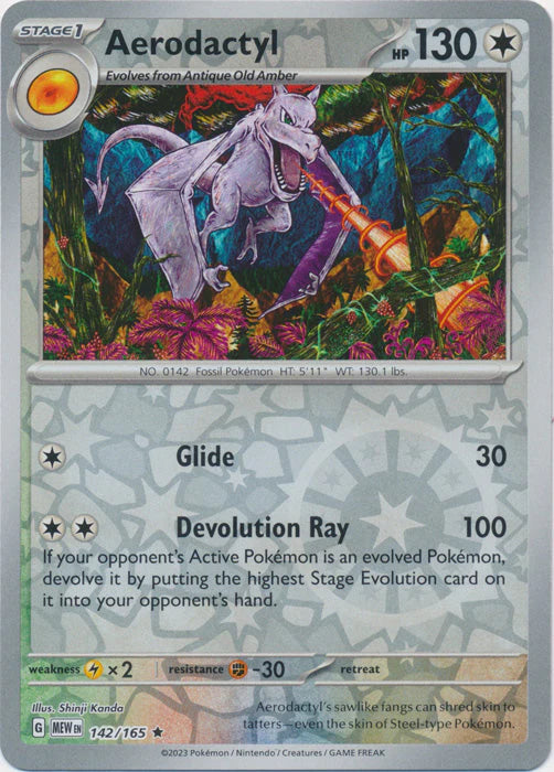 Aerodactyl 142/165 Scarlet + Violet 151 Reverse Holo - Near Mint / Mint